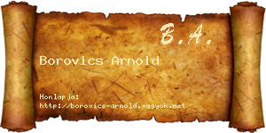 Borovics Arnold névjegykártya